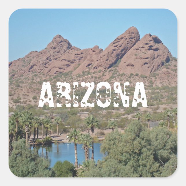Sticker Carré Arizona Red Rock Paysage Photo Sud-ouest (Devant)