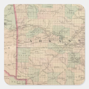 Sticker Carré Arkansas et une partie du territoire indien