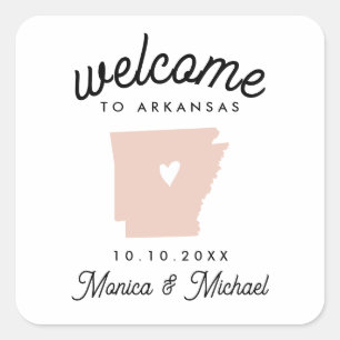 Sticker Carré ARKANSAS State Destination Wedding - N'IMPORTE QUE