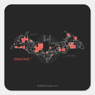 Sticker Carré Arkham City Diagramme