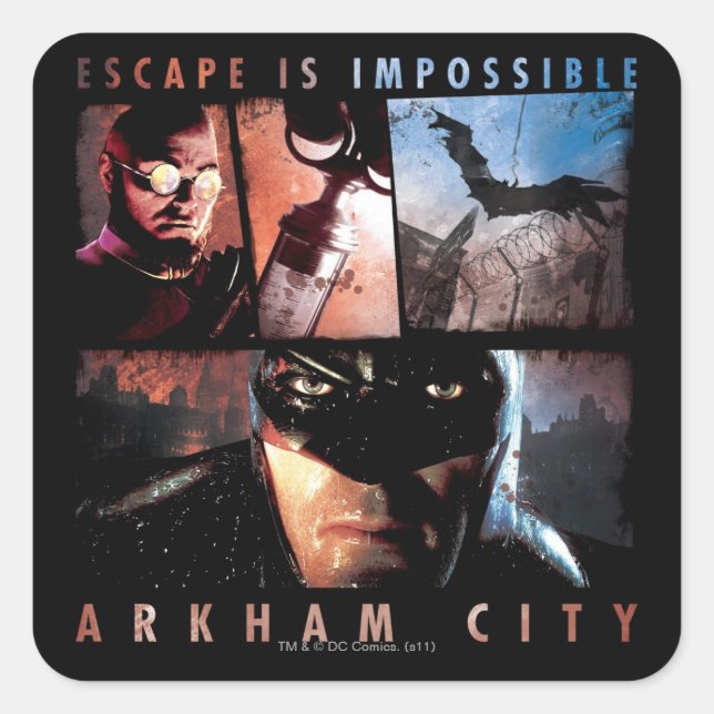 Sticker Carré Arkham City Escape est impossible (Devant)