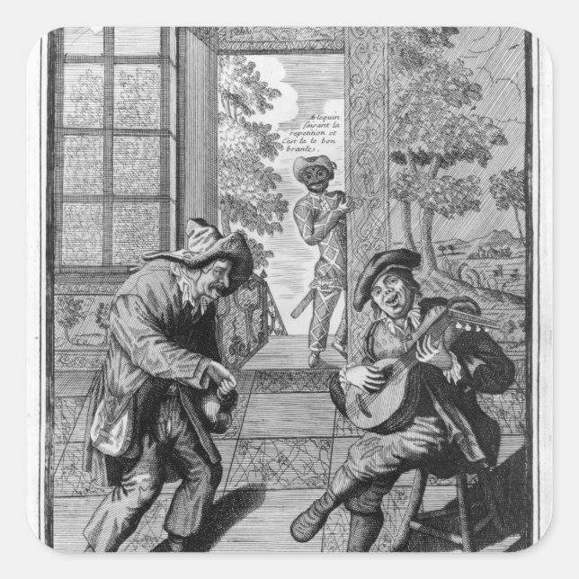 Sticker Carré Arlequin et Scaramouche (Devant)