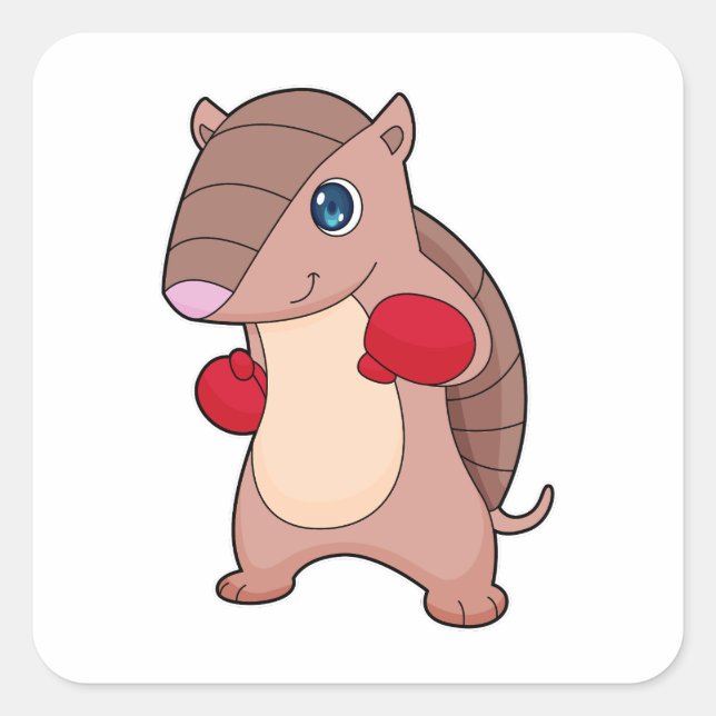 Sticker Carré Armadillo Boxer Gants de boxe (Devant)