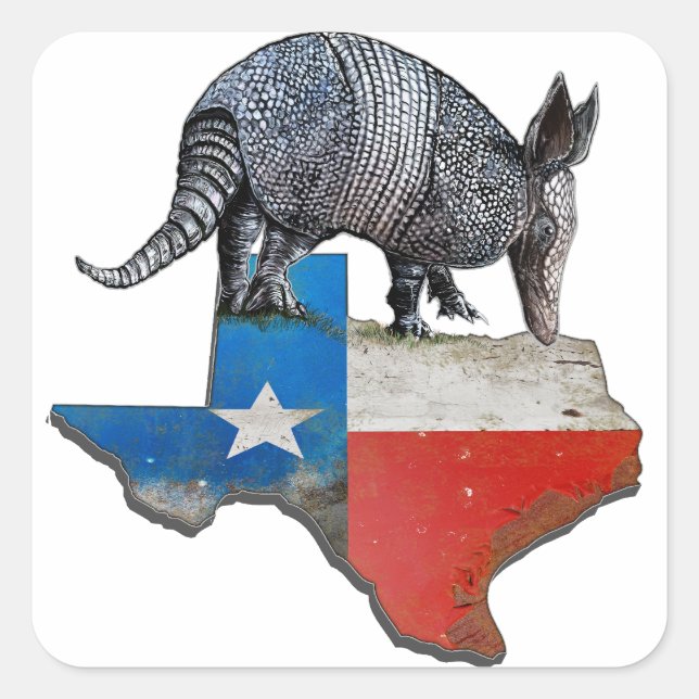 Sticker Carré Armadillo du Texas (Devant)
