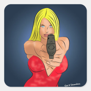 Sticker Carré armé et dangereux