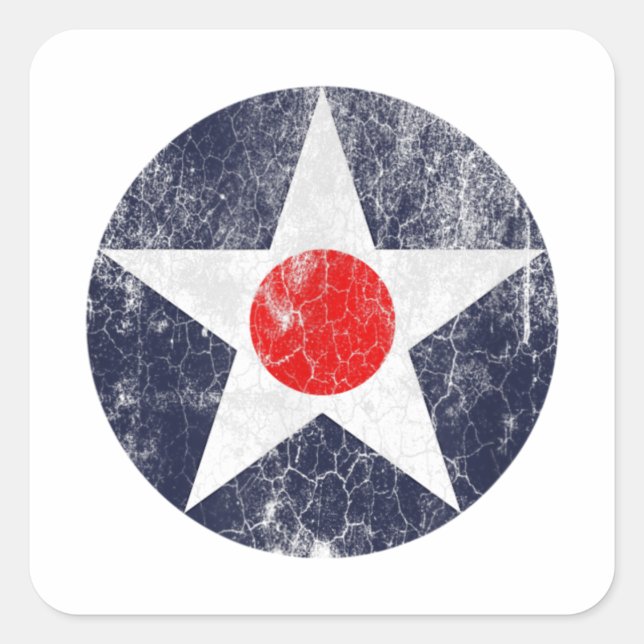 STICKER CARRÉ ARMÉE AIR CORPS ROUNDEL US AIR FORCE INSIGNIA (Devant)