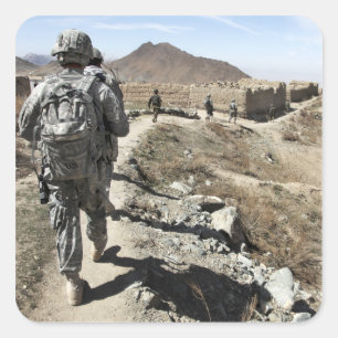 Sticker Carré Armée nationale afghane et soldats américains