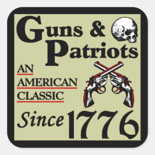 Sticker Carré Armes à feu et patriotes