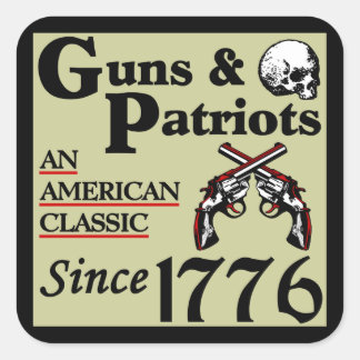 Sticker Carré Armes à feu et patriotes