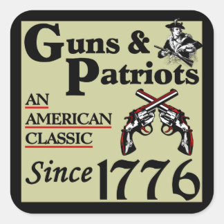 Sticker Carré Armes à feu et patriotes