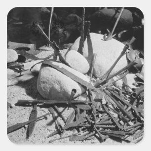 Sticker Carré Armes anglo-saxonnes trouvées aux côtés du Nydam