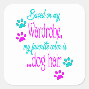 Sticker Carré Armoire à poils de chien drôle, maman papa chien a
