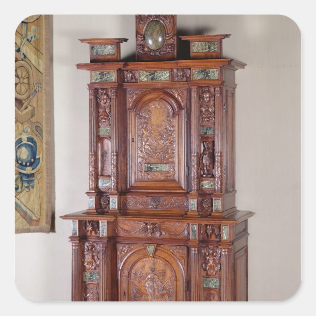 Sticker Carré Armoire avec deux sections et porte double (Devant)