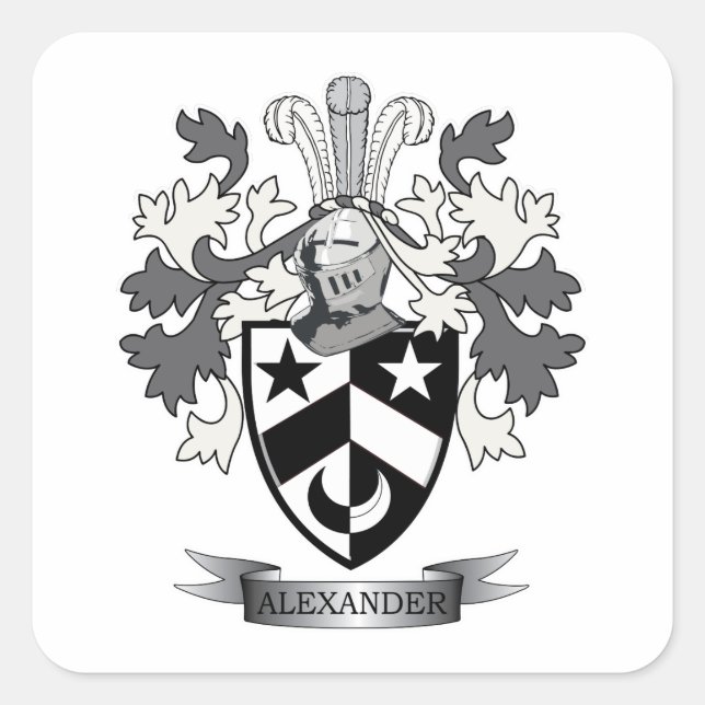 Sticker Carré Armoiries d'Alexander Family Crest (Devant)