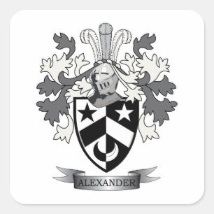 Sticker Carré Armoiries d'Alexander Family Crest