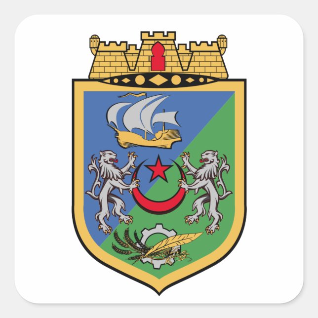 Sticker Carré Armoiries d'Alger (Devant)