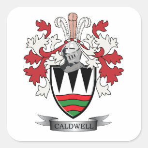 Sticker Carré Armoiries de caldwell Family Crest
