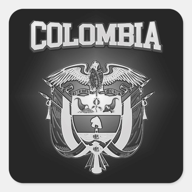 Sticker Carré Armoiries de Colombie (Devant)