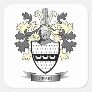 Sticker Carré Armoiries de Craig Family Crest