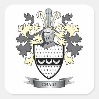 Sticker Carré Armoiries de Craig Family Crest