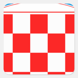 Sticker Carré Armoiries de Croatie, Emblème croate, Hrvatska