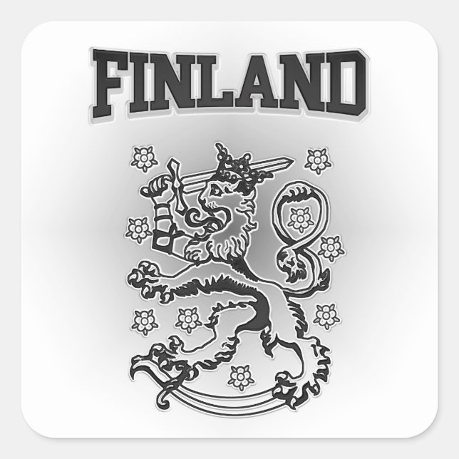 Sticker Carré Armoiries de Finlande (Devant)