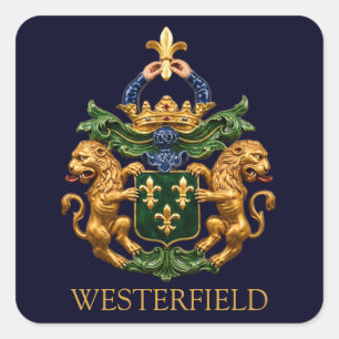 Sticker Carré Armoiries de la famille néerlandaise Westerfield. 