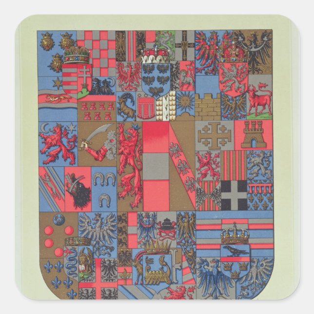 Sticker Carré Armoiries de l'Empire austro-hongrois (Devant)
