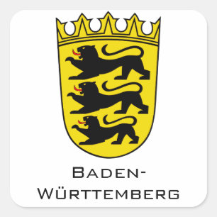 Sticker Carré Armoiries de l'État de Bade-Wurtemberg, œuvre d'ar