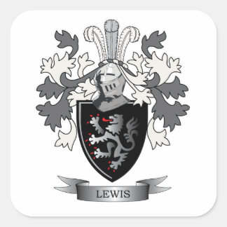 Sticker Carré Armoiries de Lewis Family Crest