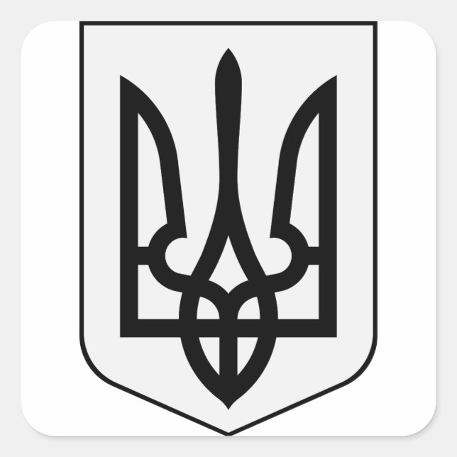 Sticker Carré Armoiries de l'Ukraine (Devant)
