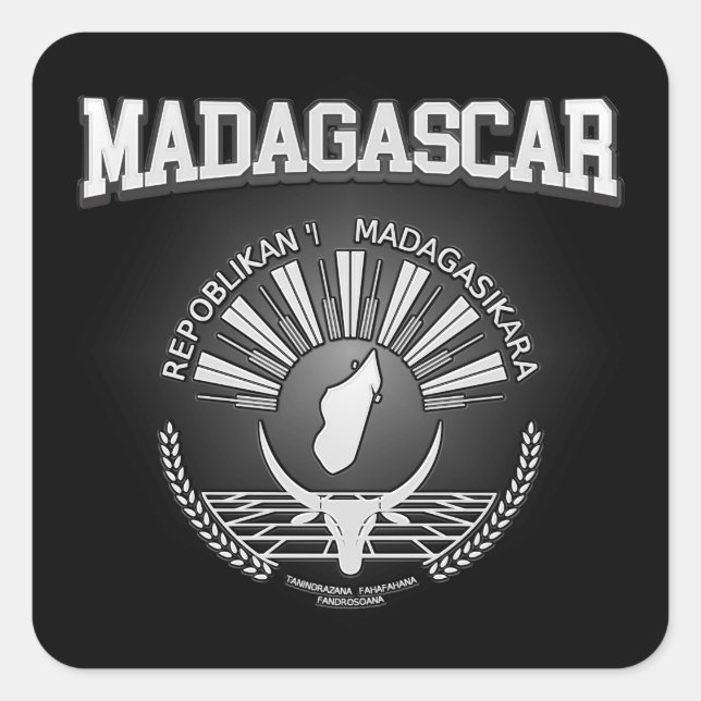 Sticker Carré Armoiries de Madagascar (Devant)
