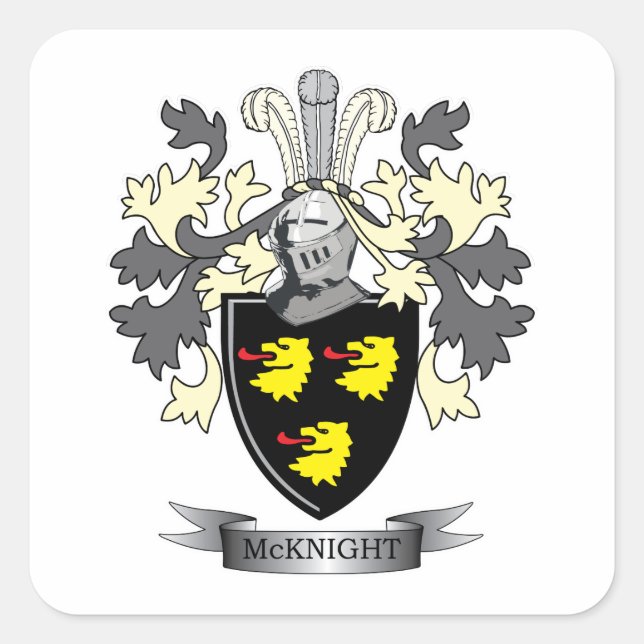 Sticker Carré Armoiries de McKnight Family Crest (Devant)
