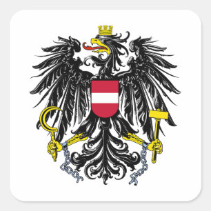 Sticker Carré Armoiries de pays Autriche symbole emblème drapeau