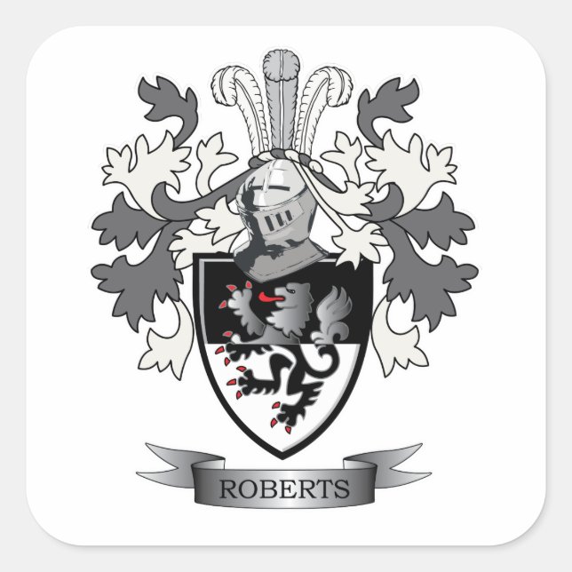 Sticker Carré Armoiries de Roberts Family Crest (Devant)