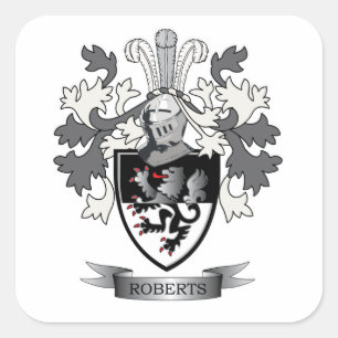 Sticker Carré Armoiries de Roberts Family Crest