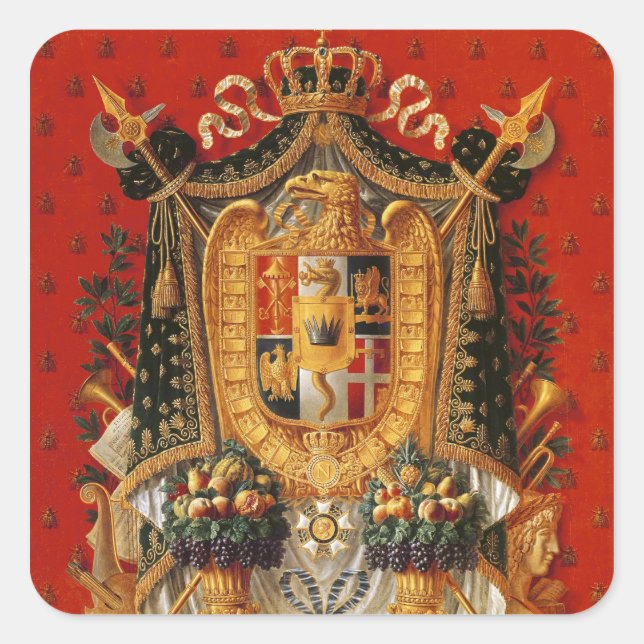 Sticker Carré Armoiries d'Italie, dessin pour une tapisserie (Devant)