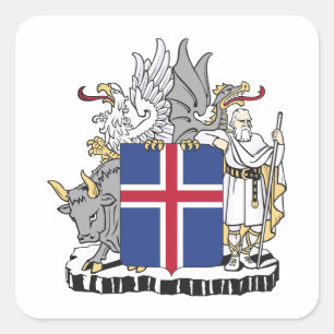 Sticker Carré Armoiries du pays Islande symbole emblème