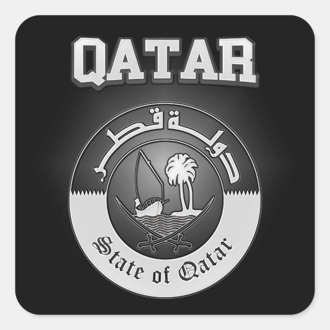 Sticker Carré Armoiries du Qatar (Devant)