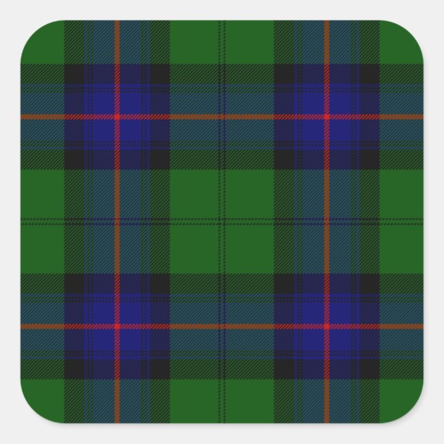 Sticker Carré Armstrong tartan bleu et vert plaid (Devant)