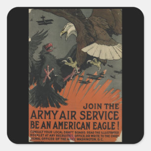Sticker Carré Army Air Service - Vintage USA War