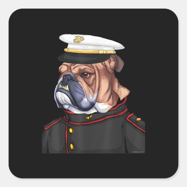 Sticker Carré Army Bulldog (Devant)
