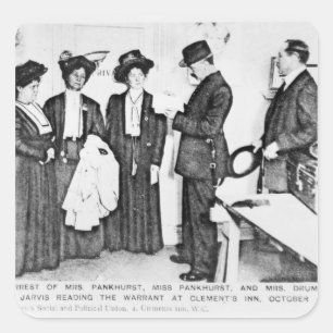 Sticker Carré Arrestation de Mme Pankhurst