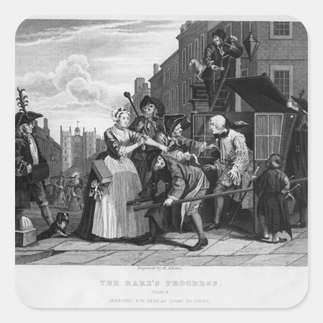 Sticker Carré Arrestation pour dette, assiette V (Devant)