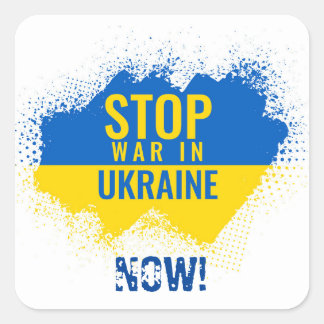 Sticker Carré Arrêter la guerre en Ukraine maintenant