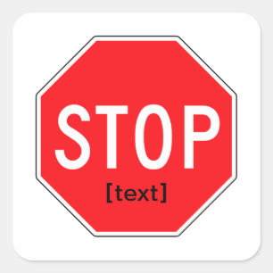Sticker Carré Arrêtez le signe pour une cause