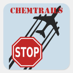 Sticker Carré Arrêtez les chemtrails