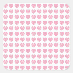 Sticker Carré Arrière - plan Coeur rose