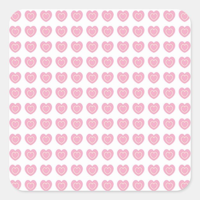 Sticker Carré Arrière - plan Coeur rose (Devant)
