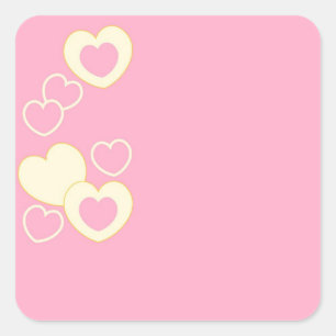 Sticker Carré Arrière - plan de coeur rose